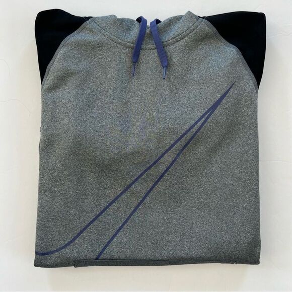 Nike Dri-Fit Moisture Wicking Gray Purple Swoosh Logo Hooded Sweatshirt Size M - Picture 12 of 12